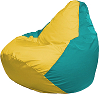 Бескаркасное кресло Flagman Груша Мега Г3.1-264 (желтый/бирюзовый) - 