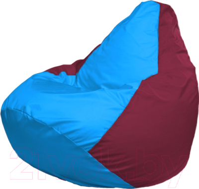 Бескаркасное кресло Flagman Груша Мега Г3.1-281 (голубой/бордовый)