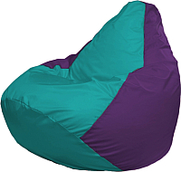Бескаркасное кресло Flagman Груша Мега Г3.1-285 (бирюзовый/фиолетовый) - 