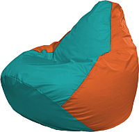 Бескаркасное кресло Flagman Груша Мега Г3.1-296 (бирюзовый/оранжевый) - 