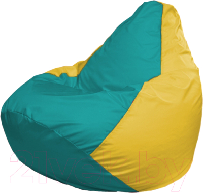 Бескаркасное кресло Flagman Груша Мега Г3.1-313 (бирюзовый/желтый)