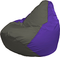Бескаркасное кресло Flagman Груша Мега Г3.1-370 (темно-серый/фиолетовый) - 