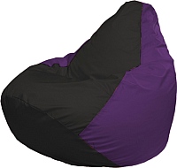 Бескаркасное кресло Flagman Груша Мега Г3.1-406 (черный/фиолетовый) - 