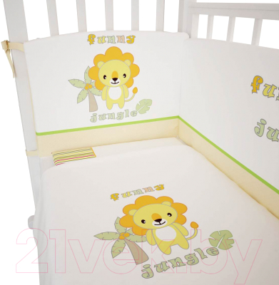 Комплект постельный для малышей Polini Kids Джунгли 3 (120x60)