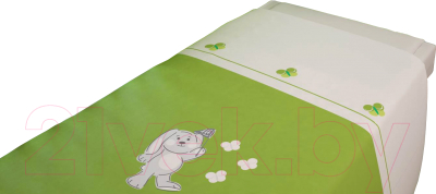 Комплект постельный для малышей Polini Kids Зайки 3 (120x60, зеленый)