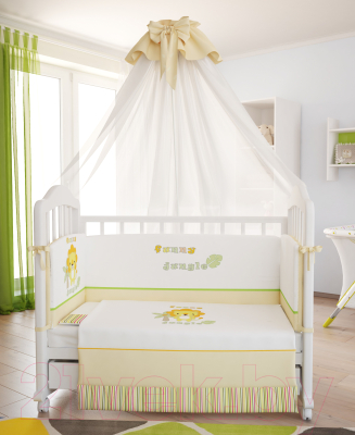 Комплект постельный для малышей Polini Kids Джунгли 7 (140x70)