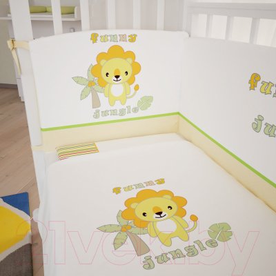 Комплект постельный для малышей Polini Kids Джунгли 7 (140x70)