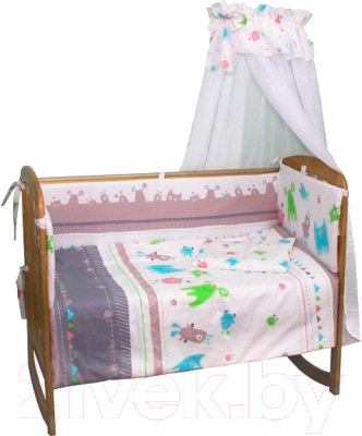 Комплект постельный для малышей Polini Kids Монстрики 7 (120x60)