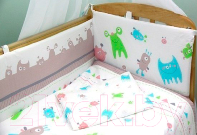 Комплект постельный для малышей Polini Kids Монстрики 7 (120x60)