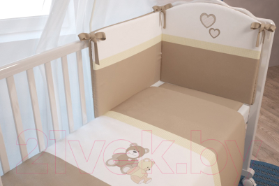 Комплект постельный для малышей Polini Kids Плюшевые мишки 7 (120x60, бежевый)