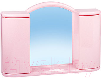 Шкаф с зеркалом для ванной Berossi Арго АС 11902000 (розовый мрамор)