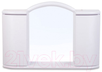 Шкаф с зеркалом для ванной Berossi Арго АС 11904000 (белый мрамор)