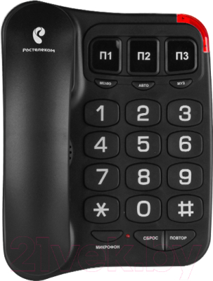 Проводной телефон Texet TX-214 (черный)