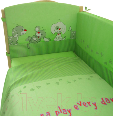 Комплект постельный для малышей Фея Веселая игра 6 (зеленый)