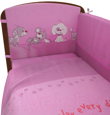 Комплект постельный для малышей Фея Веселая игра 6 (розовый)