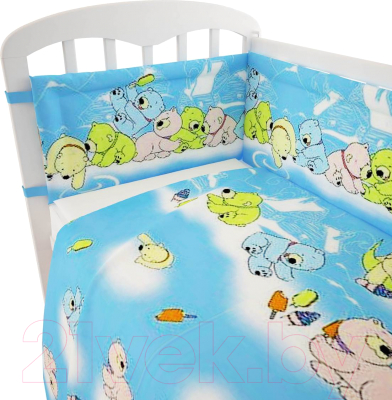 Комплект постельный для малышей Фея Мишки 6 (голубой)