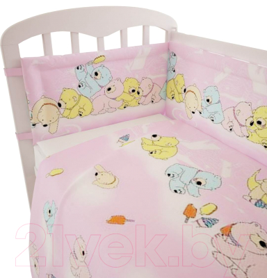 Комплект постельный для малышей Фея Мишки 6 (розовый)