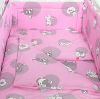 Комплект постельный для малышей Фея Наши друзья 6 (розовый) - 