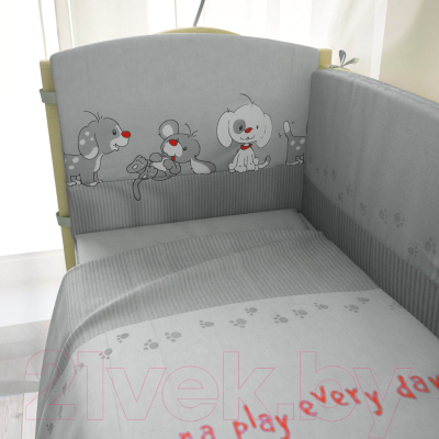 Комплект постельный для малышей Фея Веселая игра 7 (серый)