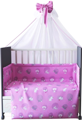 Комплект постельный для малышей Фея Наши друзья 7 (розовый)