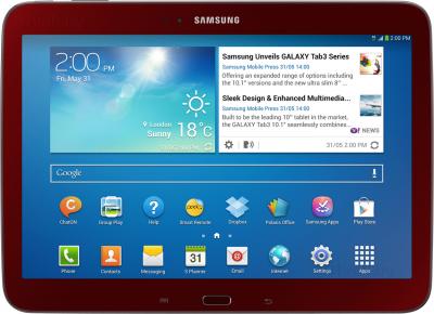 Планшет Samsung Galaxy Tab 3 10.1 GT-P5200 (16GB 3G Red) - фронтальный вид