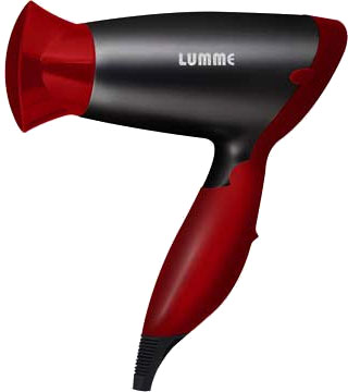 Компактный фен Lumme LU-1028 (Black-Red) - общий вид