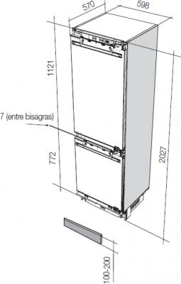 Встраиваемый холодильник Fagor FIM6825 - схема встраивания