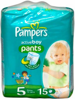 Подгузники-трусики детские Pampers Active Boy 5 Junior (15шт) - общий вид