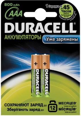 Комплект аккумуляторов Duracell HR03 (2шт, 800mAh) - общий вид в упаковке