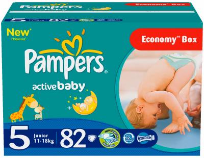 Подгузники детские Pampers Active Baby 5 Junior Giant Plus Pack (82шт) - общий вид