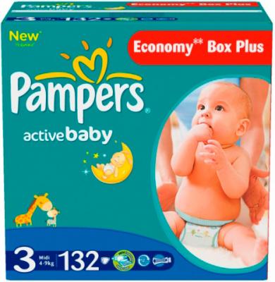 Подгузники детские Pampers Active Baby 3 Midi (132шт) - общий вид