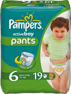 Подгузники-трусики детские Pampers Active Boy 6 Extra Large Carry Pack (19шт) - общий вид