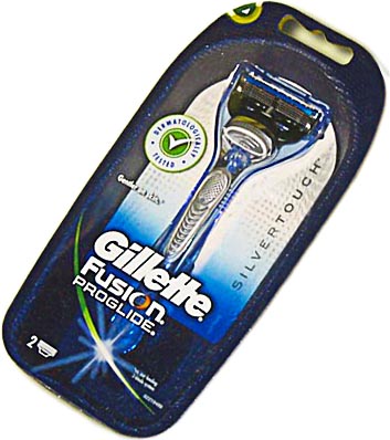 Бритвенный станок Gillette Fusion ProGlide Silver (+ 2 кассеты для ч/кожи) - общий вид в упаковке