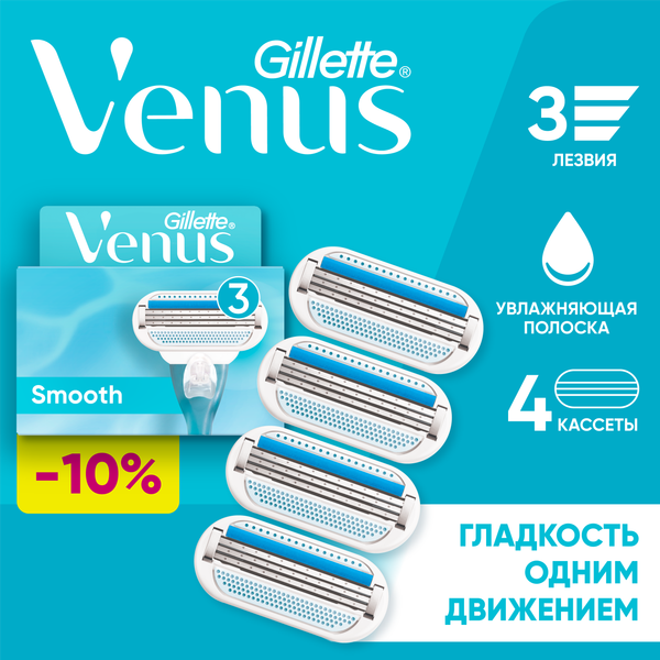 Набор сменных кассет Gillette Venus (4шт)