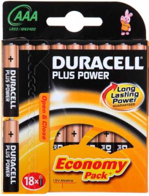 Комплект батареек Duracell Basic LR03 (18шт, алкалиновые) - общий вид в упаковке