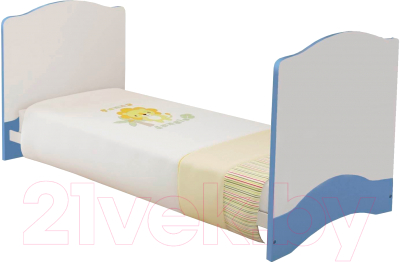 Детская кровать-трансформер Polini Kids Simple 140x70 (белый/синий)