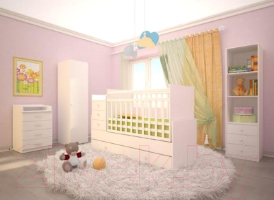 Детская кровать-трансформер Фея 1200 (белый)