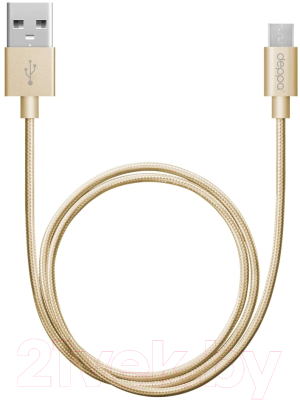 Кабель Deppa USB - micro USB / 72191 (алюминий/нейлон золотой )