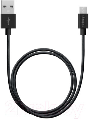 Кабель Deppa USB - micro USB / 72256 (алюминий/нейлон черный )