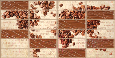 Панель ПВХ Grace Плитка Кофейные зерна (955x480x3.5мм)