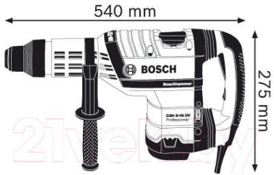Профессиональный перфоратор Bosch GBH 8-45 DV Professional с комплектом зубил (0.615.990.J8M)