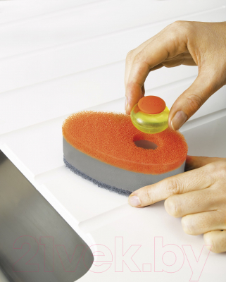 Губка для мытья посуды Joseph Joseph Soapy Sponge 85073 с капсулой для моющего средства (оранжевый)