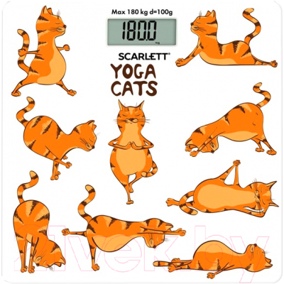 Напольные весы электронные Scarlett SC-BS33E077 (yoga cats)