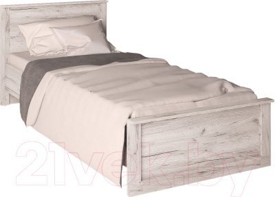 Односпальная кровать Интерлиния Лима ЛМ-К 90 (дуб корабельный белый)