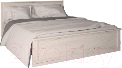 Двуспальная кровать Интерлиния Лима ЛМ-К 180 (дуб корабельный белый)