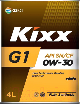 Моторное масло Kixx G1 0W30 SN/CF L205644TE1 / L209944TE1 (4л)