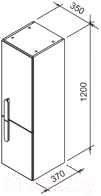 Шкаф-полупенал для ванной Ravak SB 35 Chrome L / X000000966 (капучино/белый)