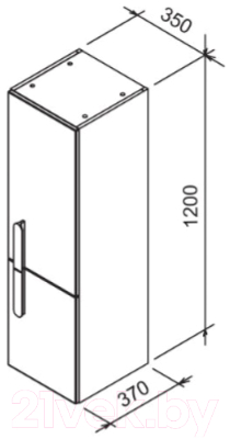 Шкаф-полупенал для ванной Ravak SB 35 Chrome R / X000000543 (белый)