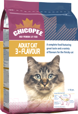 Сухой корм для кошек Chicopee Adult 3-Flavour (400г)