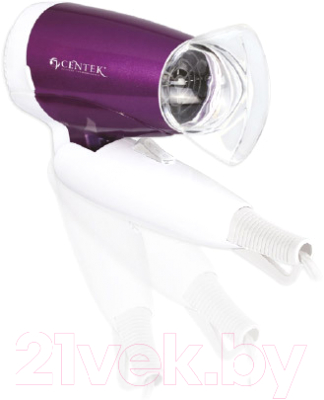 Компактный фен Centek CT-2230 (фиолетовый/белый)